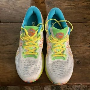 ASICS Gel Cumulus 23 Mens Running Shoe - White/Safety Yellow 10.5